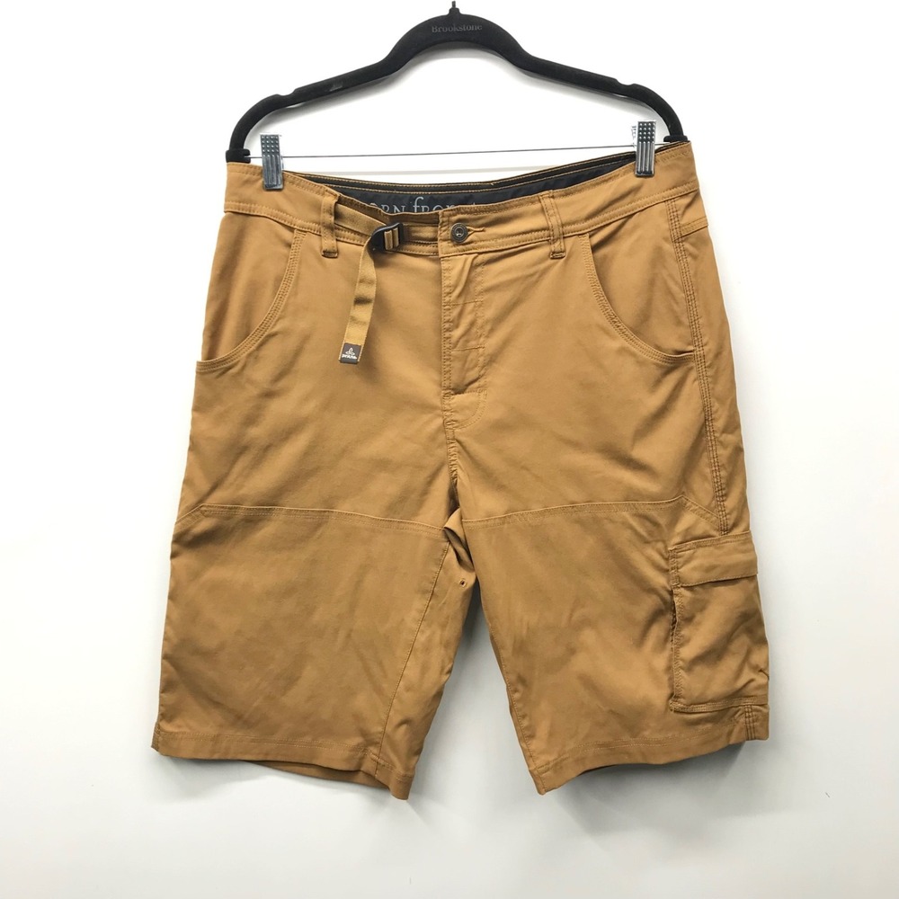 Prana Men's Cargo Shorts Brown Tan with Built-In Belt